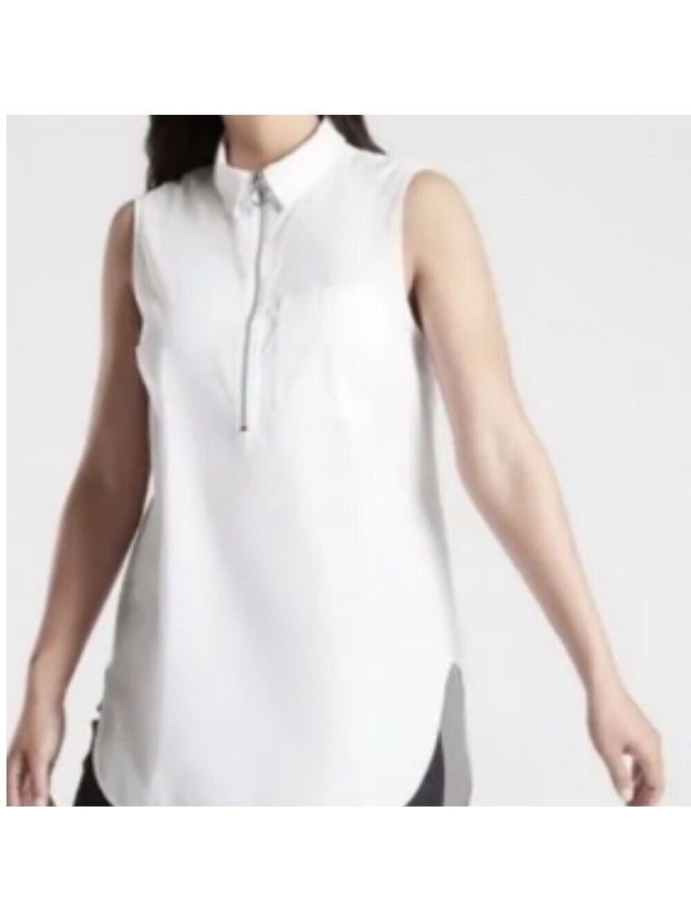 Athleta Uptown Sheer White Tank Top Size Medium